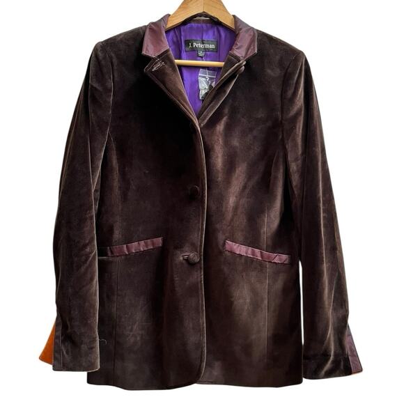 Vintage J Peterman Velvet Button Longline Blazer Size 4 NWOT Holiday Festive - Picture 1 of 12